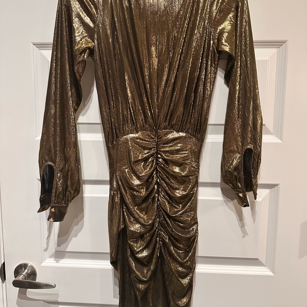 House of CB Alvona Metallic Long Sleeve Mini Dress - Picture 2 of 7